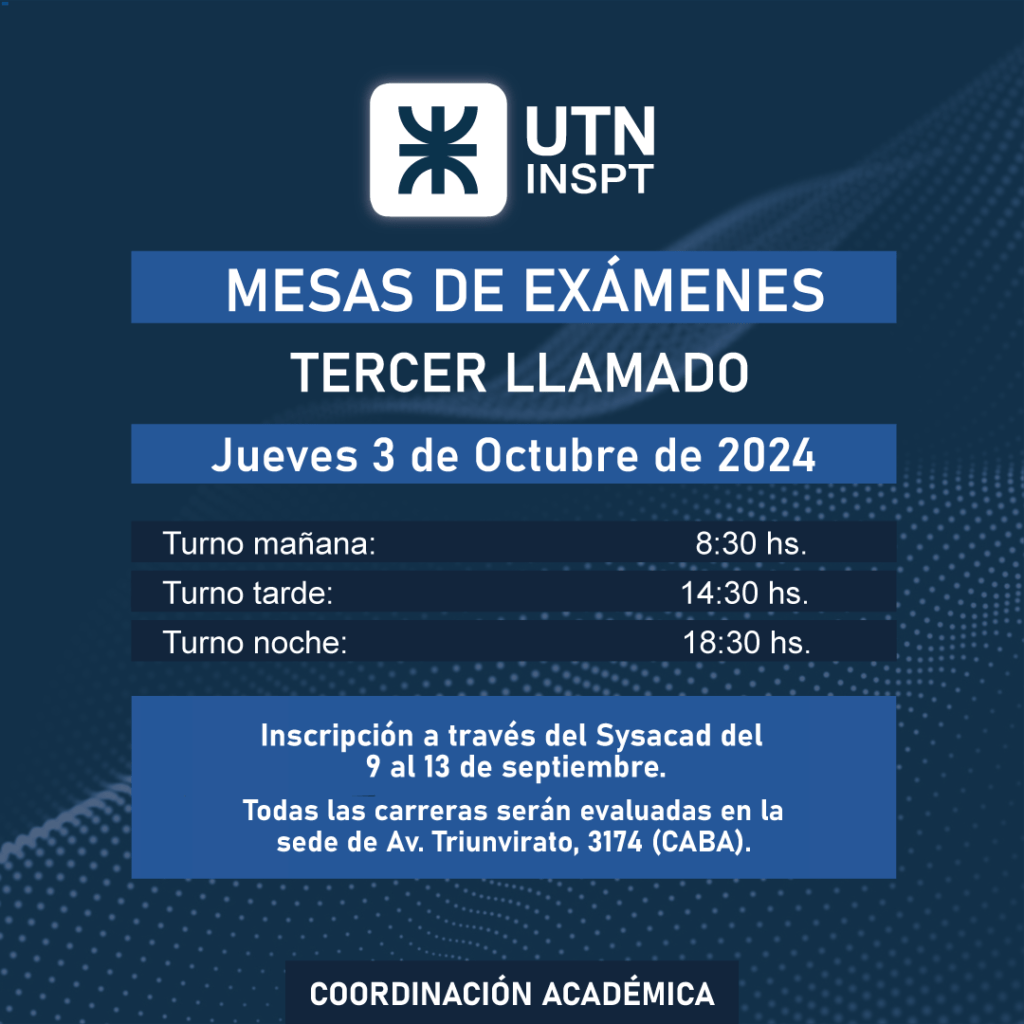 mesa de examen octubre